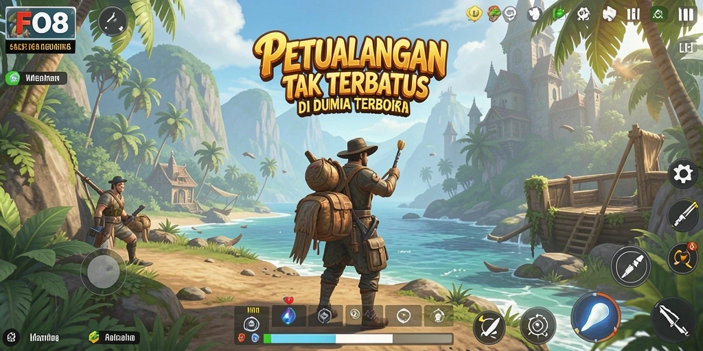 Screenshot FO8 menampilkan pemain menjelajahi dunia terbuka yang menakjubkan.