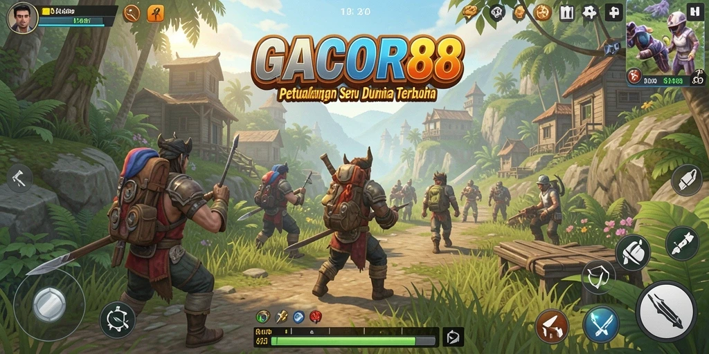 Screenshot gameplay GACOR88 menunjukkan petualangan seru dalam dunia terbuka.