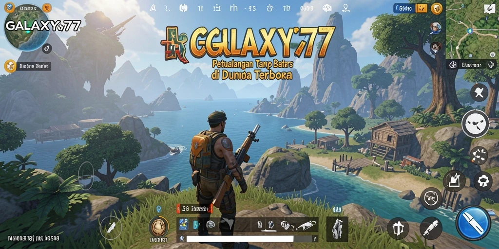 Gameplay GALAXY77 menampilkan eksplorasi dunia terbuka yang menakjubkan.