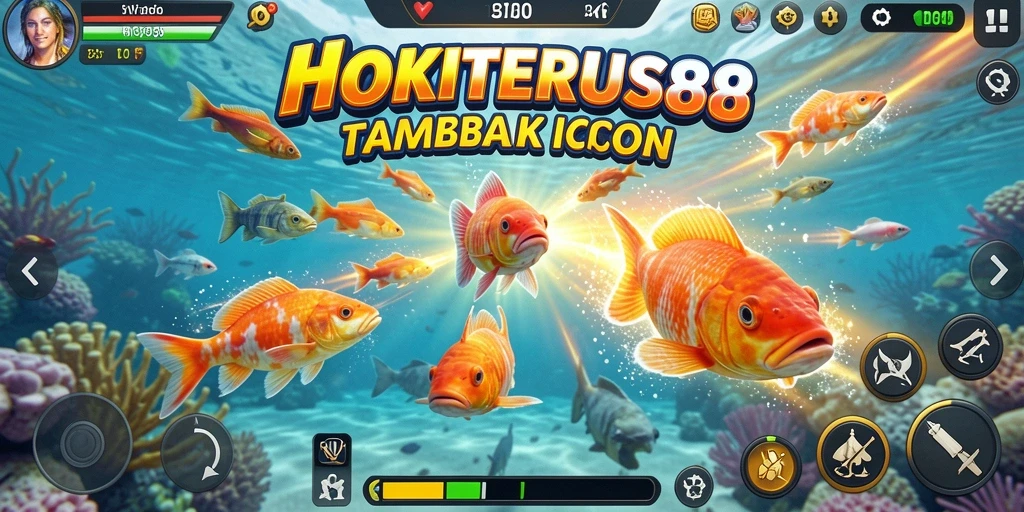 Screenshot gameplay HOKITERUS88 menampilkan aksi Tembak Ikan yang dinamis.