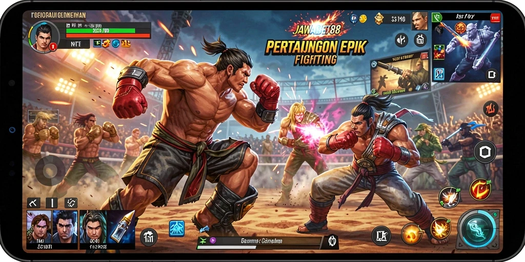 Gameplay JAWABET88 yang intens di arena Fighting.