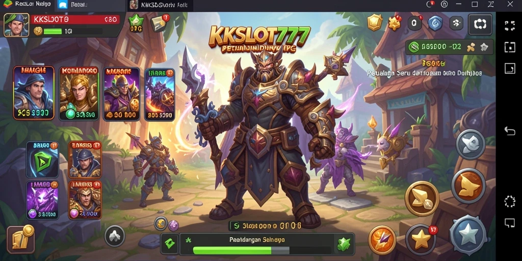 Tangkapan layar game KKSLOT777 menunjukkan momen epic dalam pertempuran RPG.