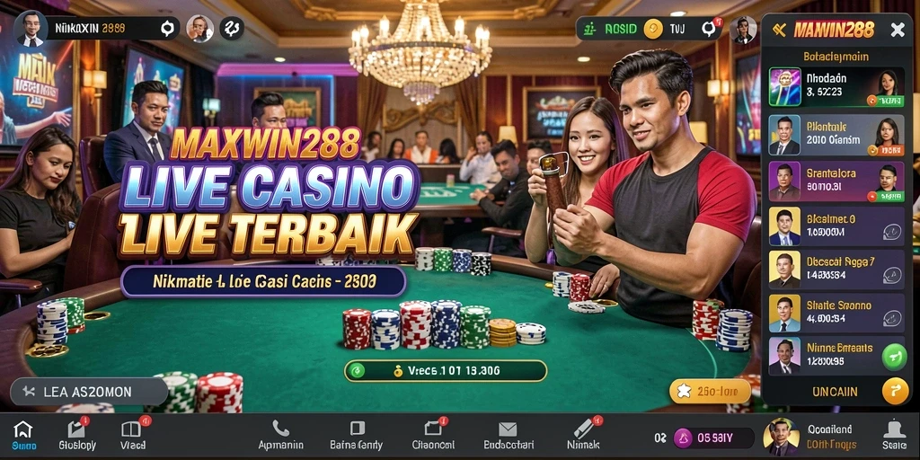 Tampilan menarik dari gameplay Live Casino di MAXWIN288.