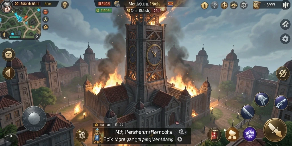 Tampilan seru dari gameplay Tower Defense di N32.