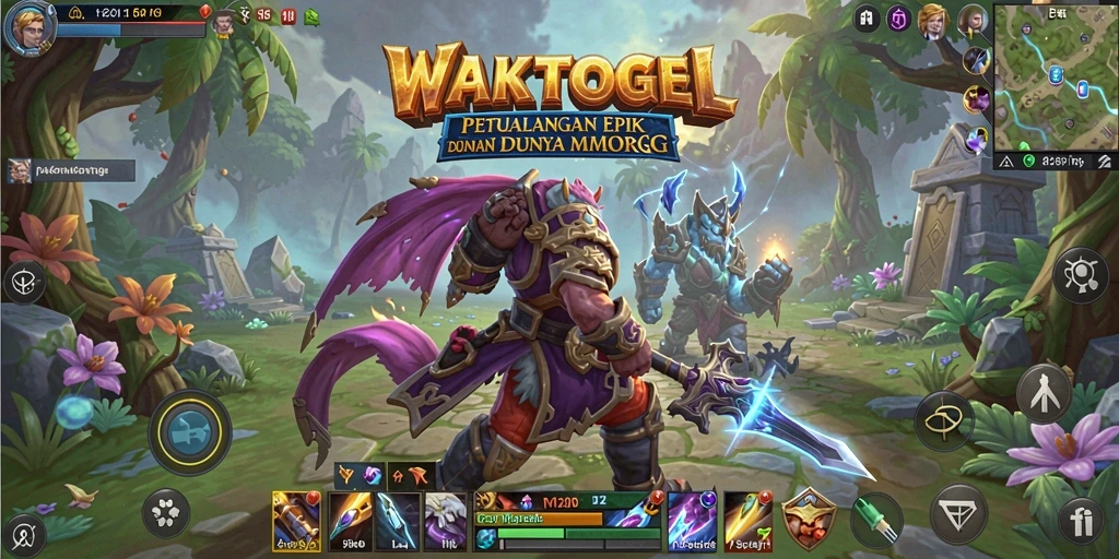 Screenshot menunjukkan aksi seru dalam dunia MMORPG WAKTOGEL.